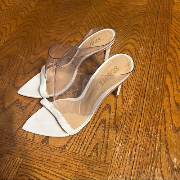 Schutz Adriana Lima Naked Mule Heels Sz EU 38 or US 7 - Picture 3 of 15
